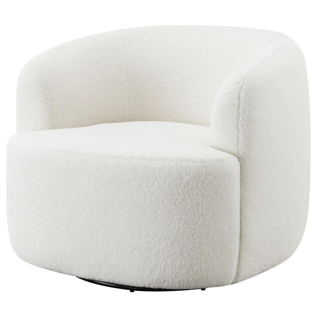 Hudson Faux Sheepskin Swivel Chair - Ivory
