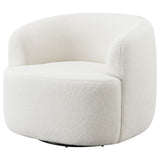 Hudson Faux Sheepskin Swivel Chair - Ivory