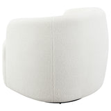 Hudson Faux Sheepskin Swivel Chair - Ivory