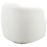 Hudson Faux Sheepskin Swivel Chair - Ivory