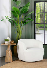 Hudson Faux Sheepskin Swivel Chair - Ivory