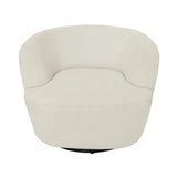 Ivory Fabric Accent Swivel Chair with Foam Cushions