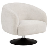 Dave Upholstered Barrel Back Swivel Club Chair - Beige