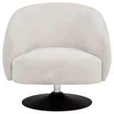 Dave Upholstered Barrel Back Swivel Club Chair - Beige