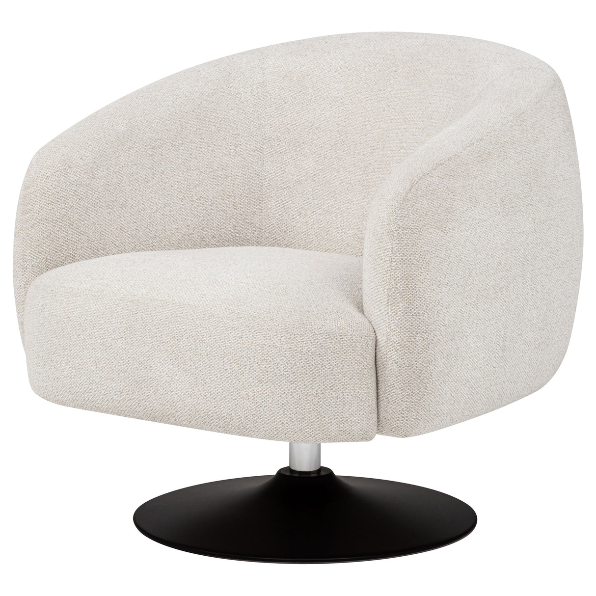 Dave Upholstered Barrel Back Swivel Club Chair - Beige