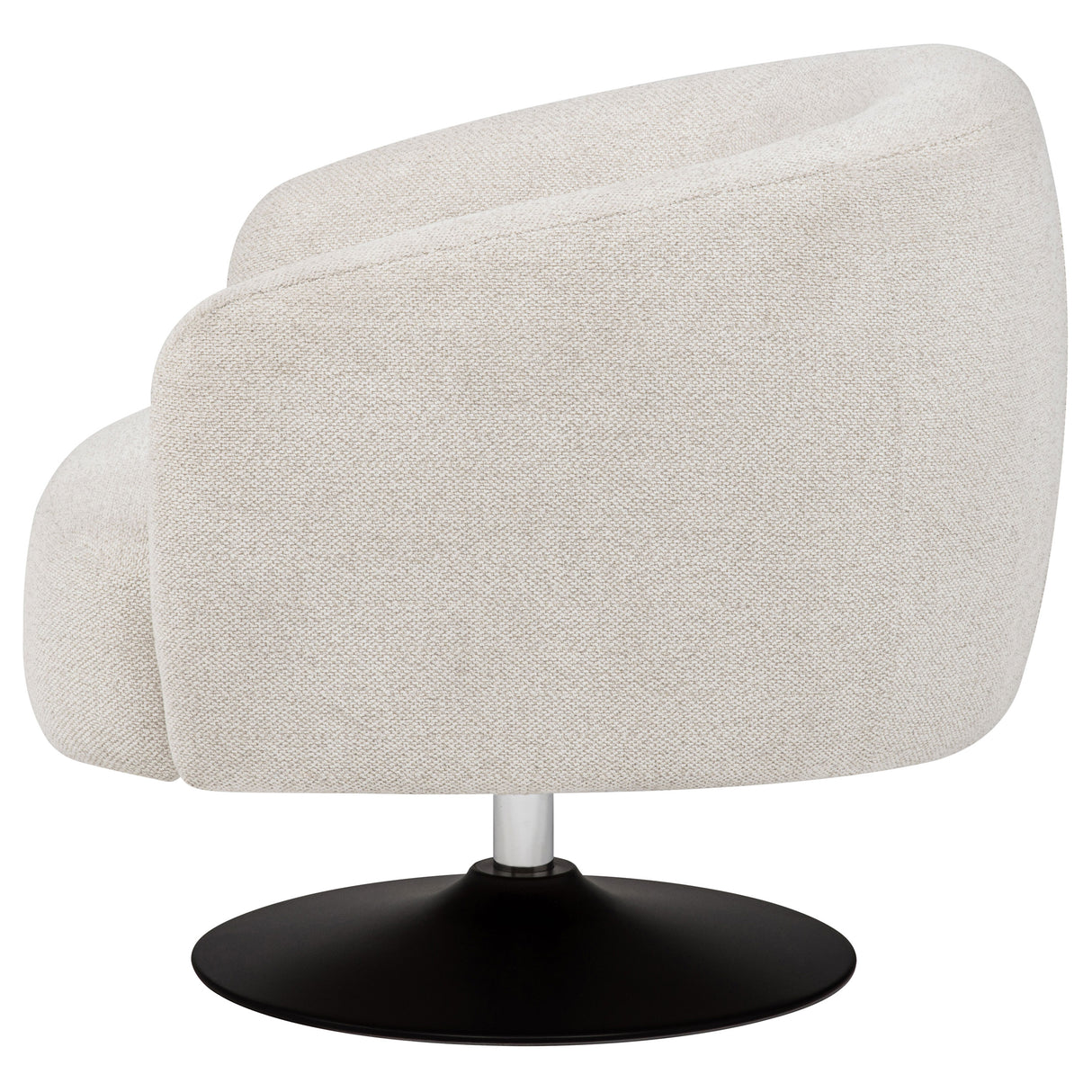 Dave Upholstered Barrel Back Swivel Club Chair - Beige