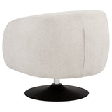 Dave Upholstered Barrel Back Swivel Club Chair - Beige