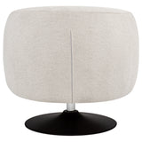 Dave Upholstered Barrel Back Swivel Club Chair - Beige