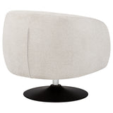 Dave Upholstered Barrel Back Swivel Club Chair - Beige