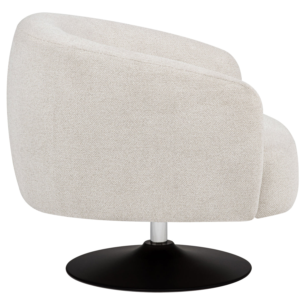 Dave Upholstered Barrel Back Swivel Club Chair - Beige