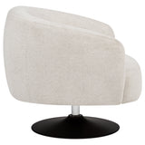 Dave Upholstered Barrel Back Swivel Club Chair - Beige