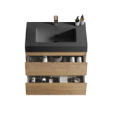 Alice - Natural Oak Bathroom Vanity With Sink, Large Storage Wall Mounted Floating Bathroom Vanity For Modern Bathroom, One-Piece Sink Basin Without Drain