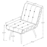 Aloma Upholstered Tufted Armless Accent Chair, Dark Brown