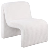 Drayton Upholstered Curved Armless Accent Chair in Ivory
