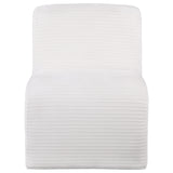 Drayton Upholstered Curved Armless Accent Chair in Ivory