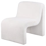 Drayton Upholstered Curved Armless Accent Chair in Ivory