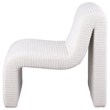 Drayton Upholstered Curved Armless Accent Chair in Ivory