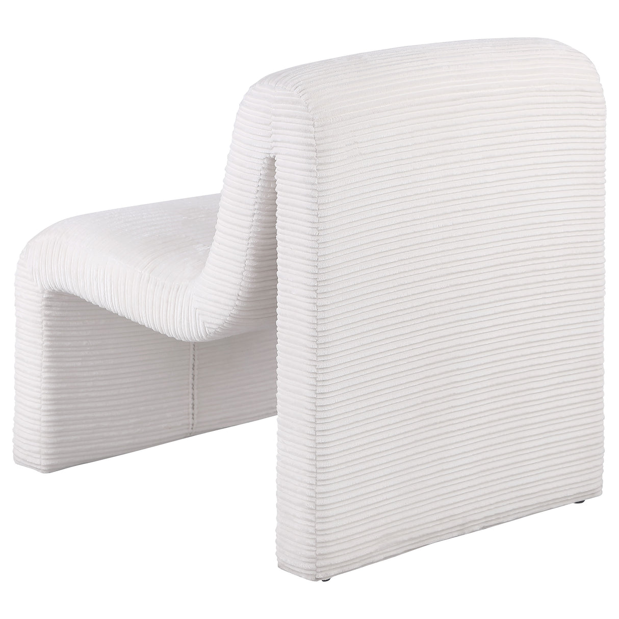 Drayton Upholstered Curved Armless Accent Chair in Ivory