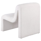 Drayton Upholstered Curved Armless Accent Chair in Ivory