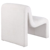 Drayton Upholstered Curved Armless Accent Chair in Ivory