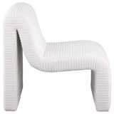 Drayton Upholstered Curved Armless Accent Chair in Ivory