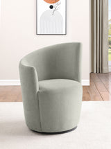 Nueva Velvet Swivel Accent Chair with Curved Backrest, Dove Grey
