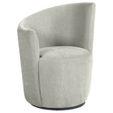 Nueva Velvet Swivel Accent Chair with Curved Backrest, Dove Grey