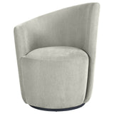 Nueva Velvet Swivel Accent Chair with Curved Backrest, Dove Grey