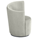 Nueva Velvet Swivel Accent Chair with Curved Backrest, Dove Grey