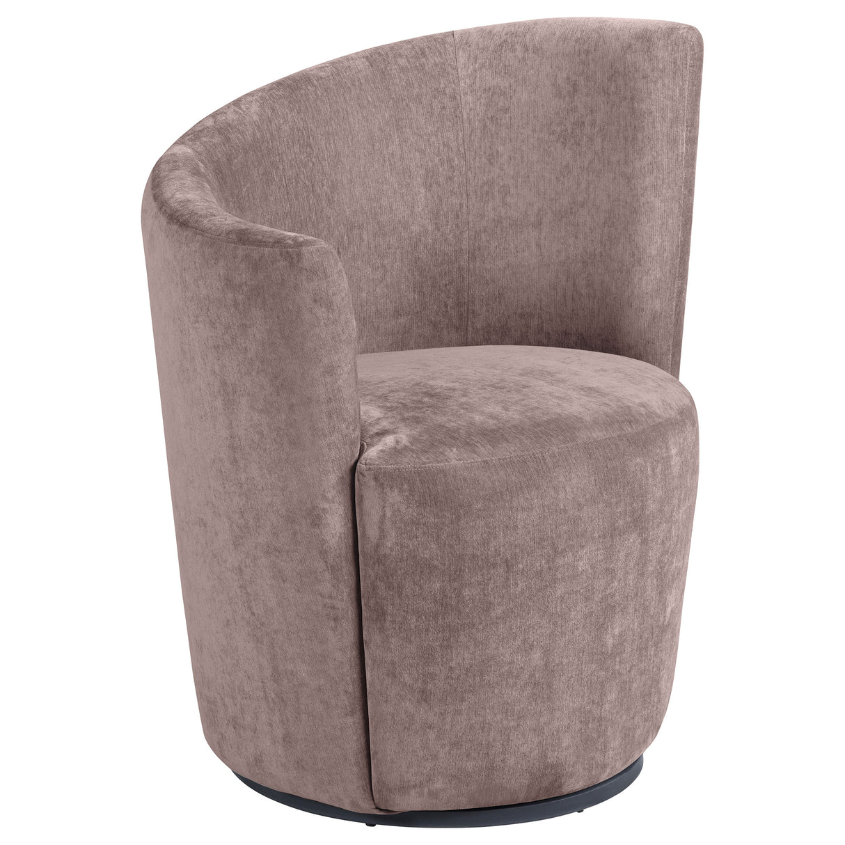 Nueva Blush Velvet Upholstered Swivel Chair with Curved Backrest