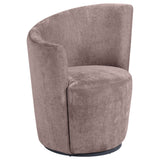 Nueva Blush Velvet Upholstered Swivel Chair with Curved Backrest