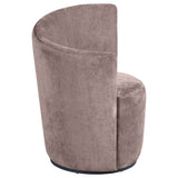 Nueva Blush Velvet Upholstered Swivel Chair with Curved Backrest