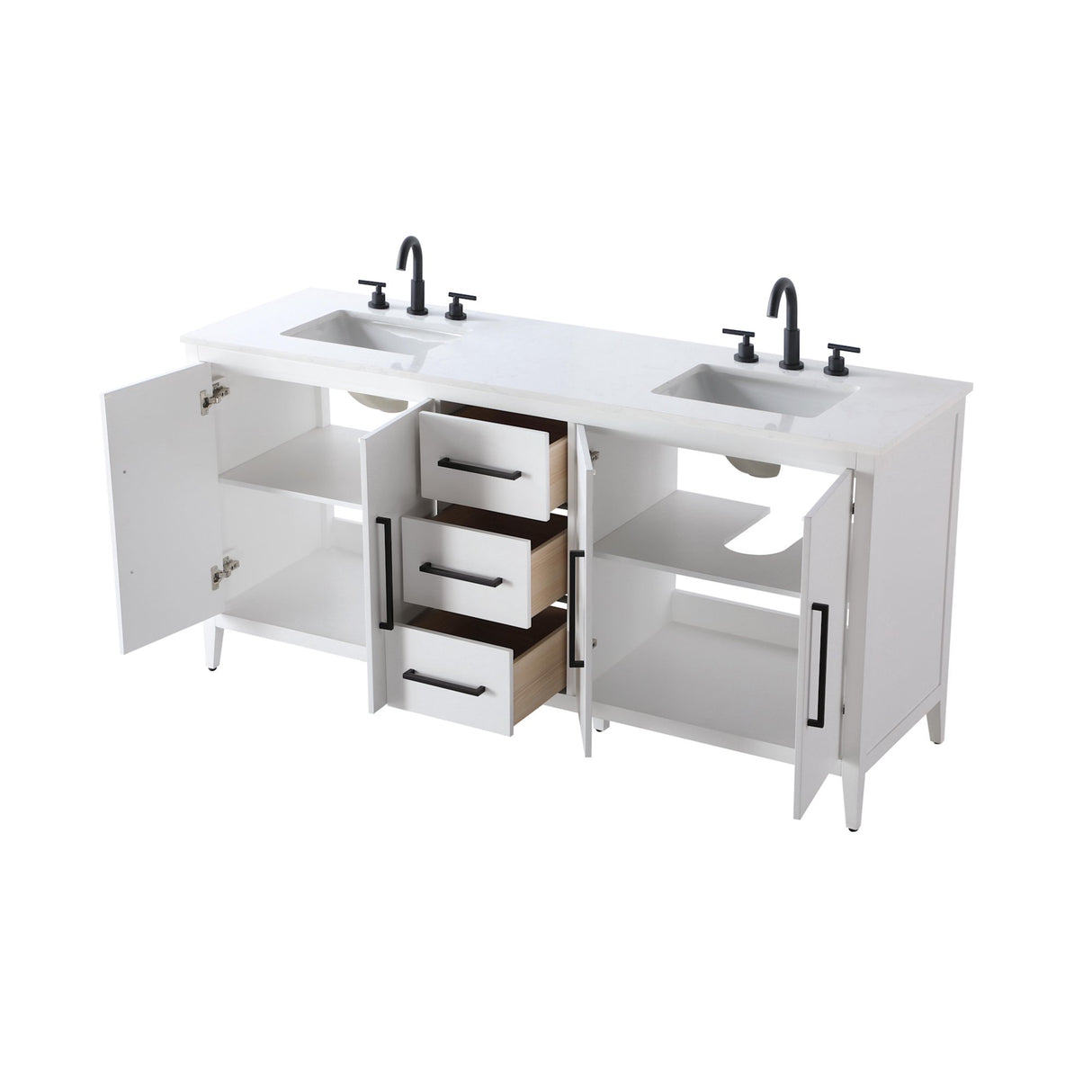 Elegant Lighting Millie Free Standing Vanity Set - White