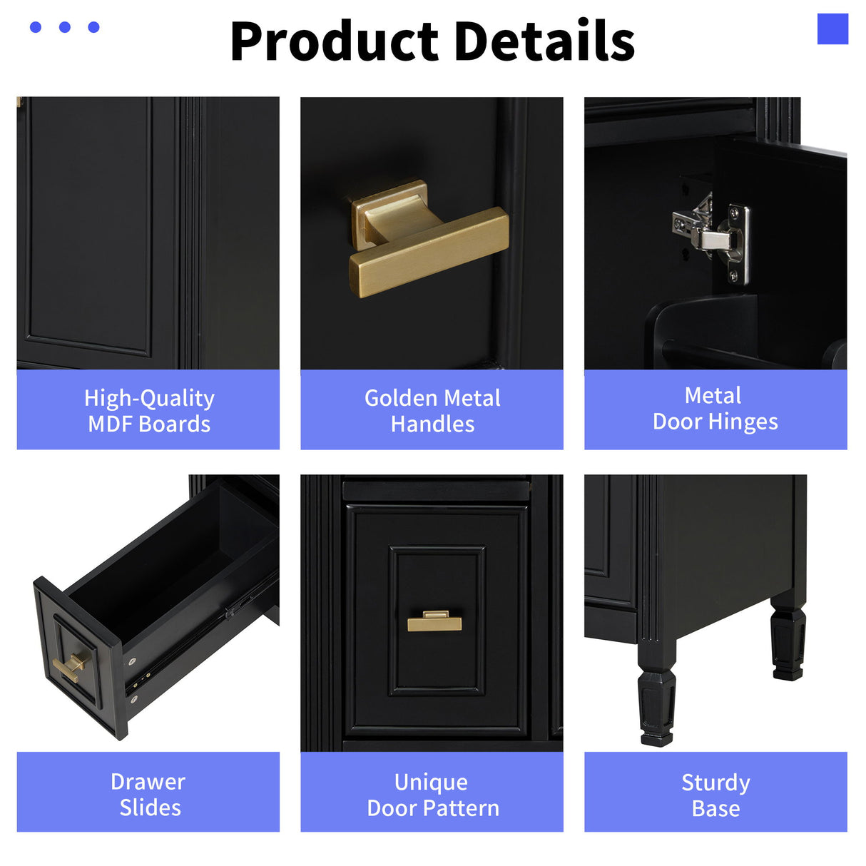 Modern Bathroom Vanity With Sink, Flip Drawer, 2 Drawers, Adjustable Shelf