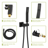 Modern Shower System With Waterfall Tub Spout, 12" Ceiling Mount Square Shower