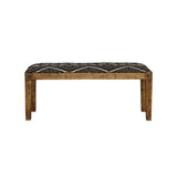Lamont Fabric Upholstered Accent Bench, Black and Natural
