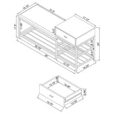 Siega 1-Drawer Shoe Storage Bench, White High Gloss and Chrome