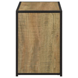 Martino Mango and Black Shoe Storage Entryway Bench with Cabinet