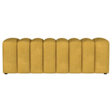Mustard Yellow Tufted Fabric Upholstered Accent Bench