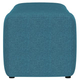 Peacock Blue Tufted Fabric Upholstered Accent Bench