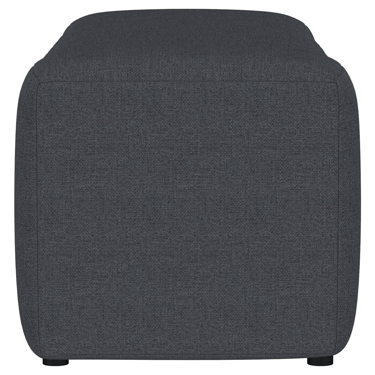 Charcoal Fabric Tufted Accent Bench with Undulating Silhouette
