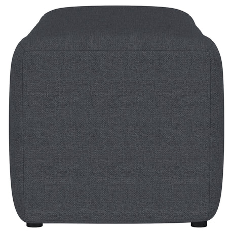 Charcoal Fabric Tufted Accent Bench with Undulating Silhouette