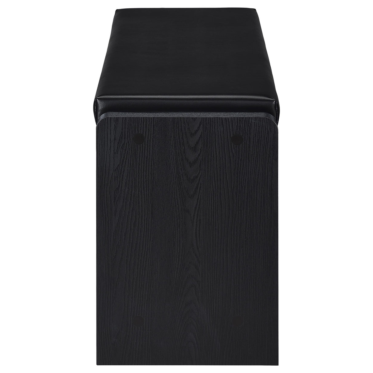 Arrington Storage Bench in Black Faux Leather