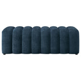 Navy Fabric Accent Bench with Foam Cushion