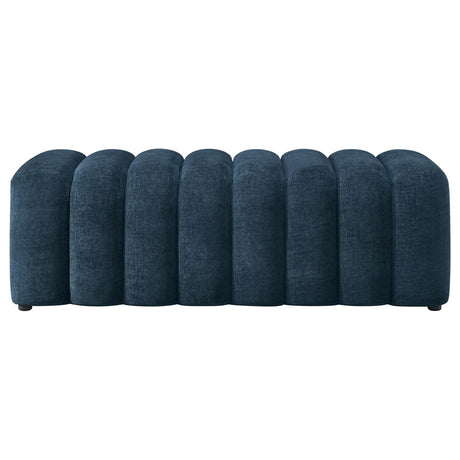 Navy Fabric Accent Bench with Foam Cushion