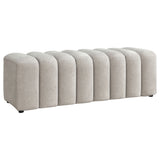 Summer Chenille Channel Accent Bench in Beige