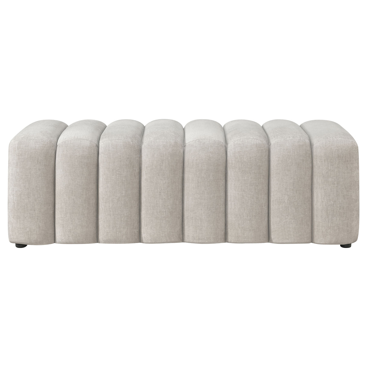 Summer Chenille Channel Accent Bench in Beige