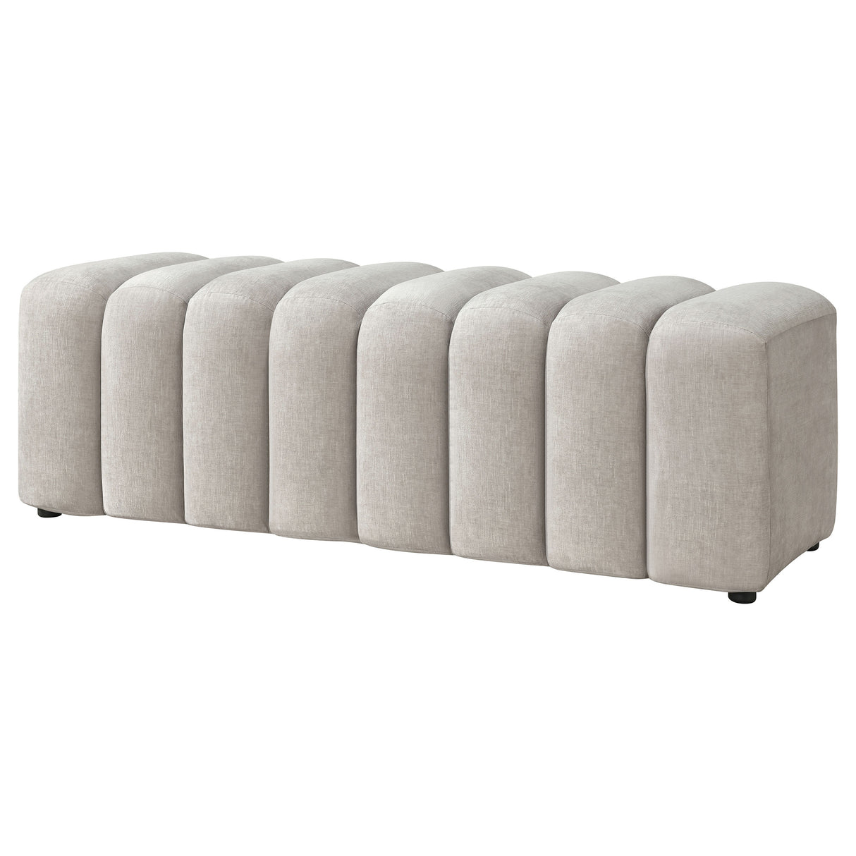 Summer Chenille Channel Accent Bench in Beige