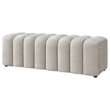 Summer Chenille Channel Accent Bench in Beige