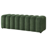 Green Chenille Channel Tufted Accent Bench